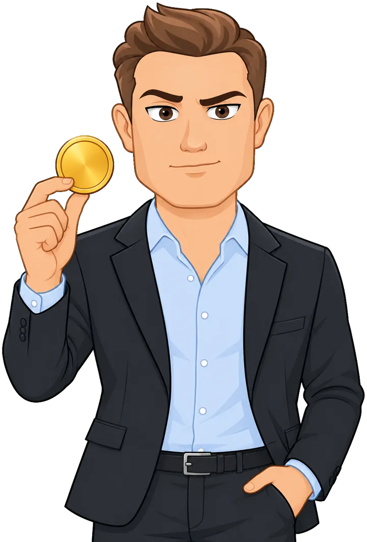 Mr. Talero holding a gold coin